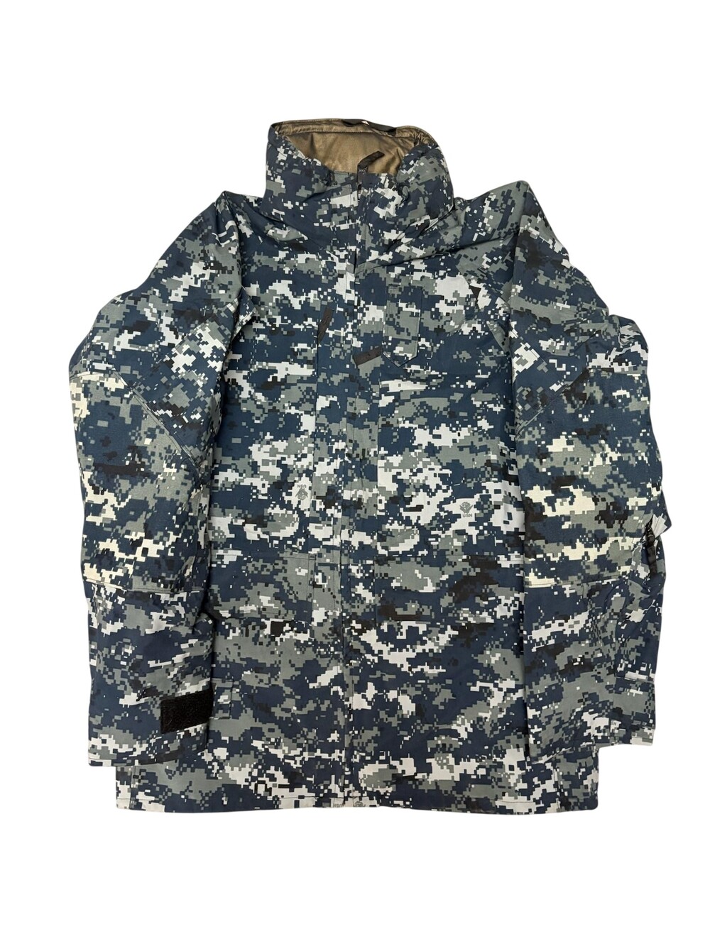 GORE-TEX Coat Mens Small Blue Camo Nylon Hooded US Navy Military Issue Parka
